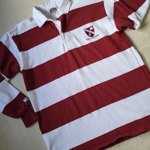 Barbarian Rugby Shirt Men's Size Large Cotton Red White Stripe The Gunnery